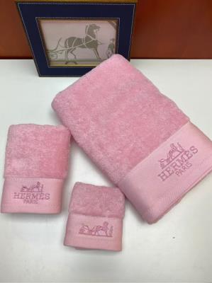cheap quality Hermes Towel set of 3 pcs in pink